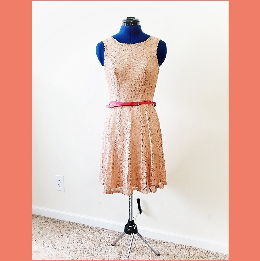 ARK & CO. - NWOT Beautiful cream dress with belt